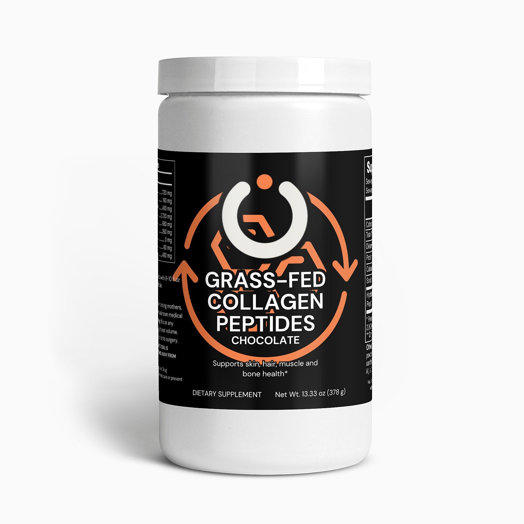 Grass-Fed Collagen Peptides Powder, Chocolate Flavour, 444g - Opt1mum