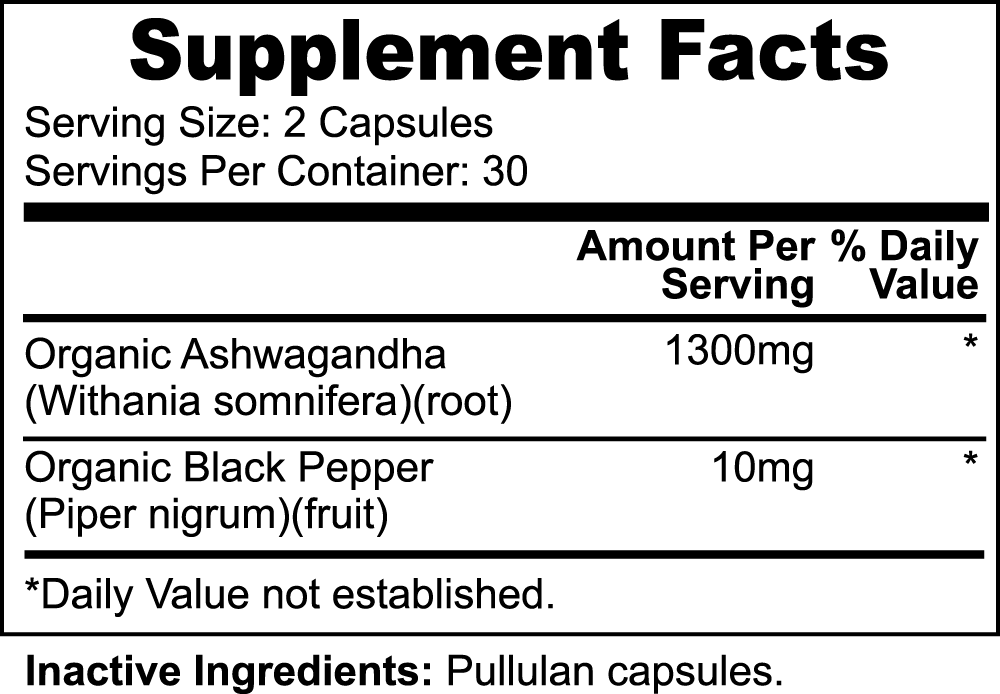 Ashwagandha, 60 Caps, 650mg Per Cap - Opt1mum