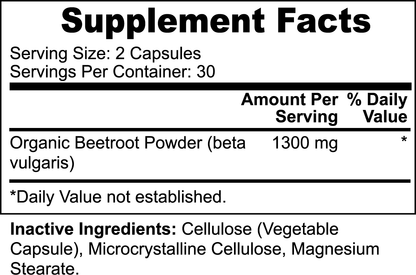 Beetroot, 60 Caps, 650mg Per Cap - Opt1mum