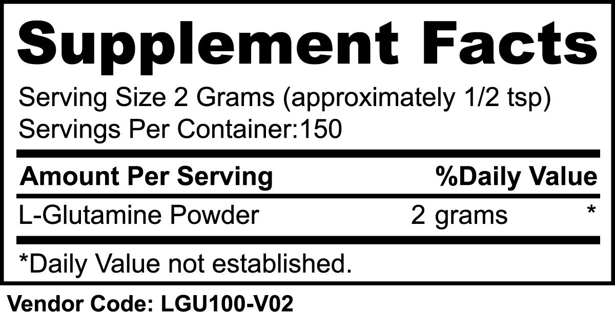 L-Glutamine Powder, 150 Servings, 2000mg Per Serving - Opt1mum