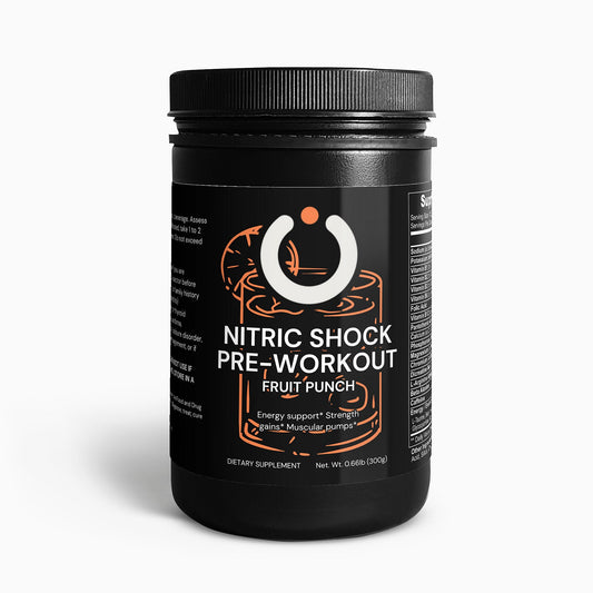 Nitric Shock Pre-Workout Powder, Fruit Punch Flavour - Opt1mum